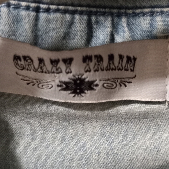 Crazy Train Denim and Multicolor Long Sleeve Dress - Picture 3 of 3